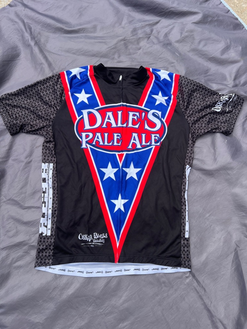 Dale's Pale Ale Graphic Short Sleeve bike jersey - Black/Blue/Red - Oskar Blues